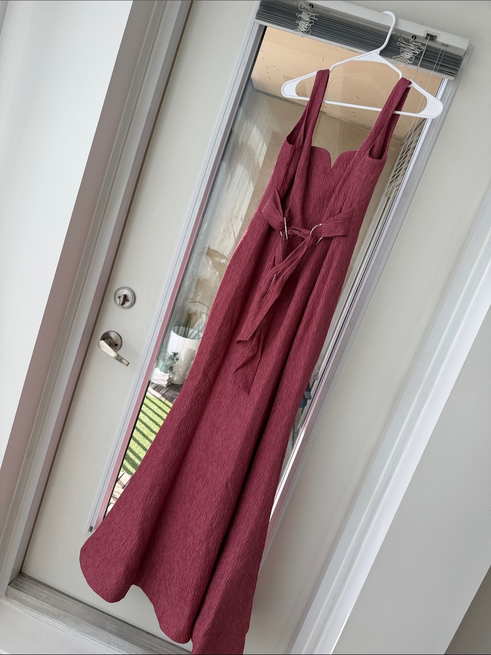 Rebecca Vallance Wine Red Sleeveless Maxi Dress with Waist Tie